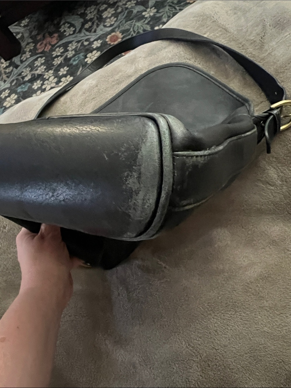 Vintage Coach Black Leather Flap Shoulder Bag No d71-4115 - Picture 8 of 10